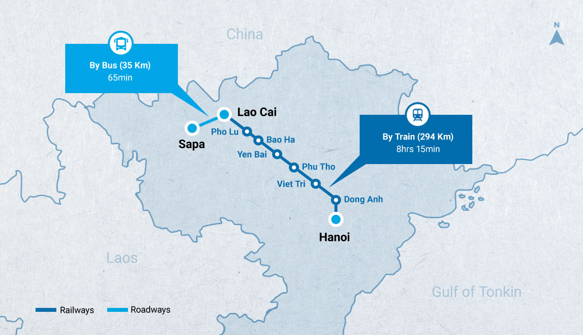 Hanoi-Sapa Train Map